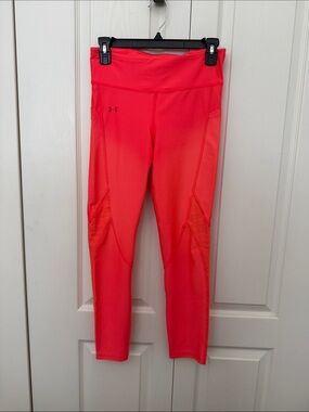 Under Armour Neon Coral Heat Gear Performance Leggings
